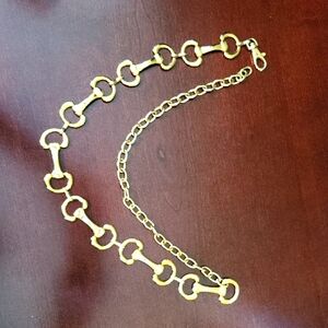 Equestrian Inspired Goldtone Chain Belt